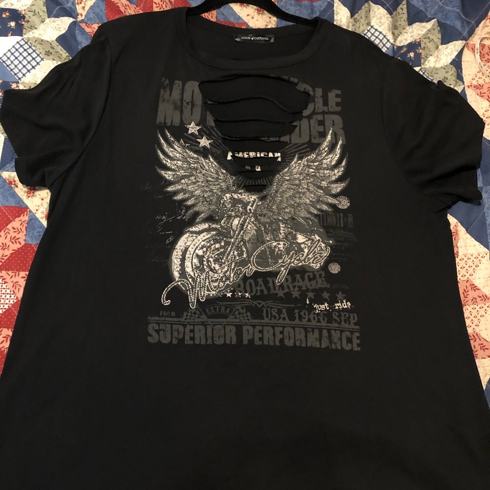 Biker Shirt with Slits at top- 2x